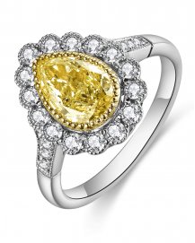 MULTI TONE PEAR DIAMOND ENGAGEMENT RING (TR5030)